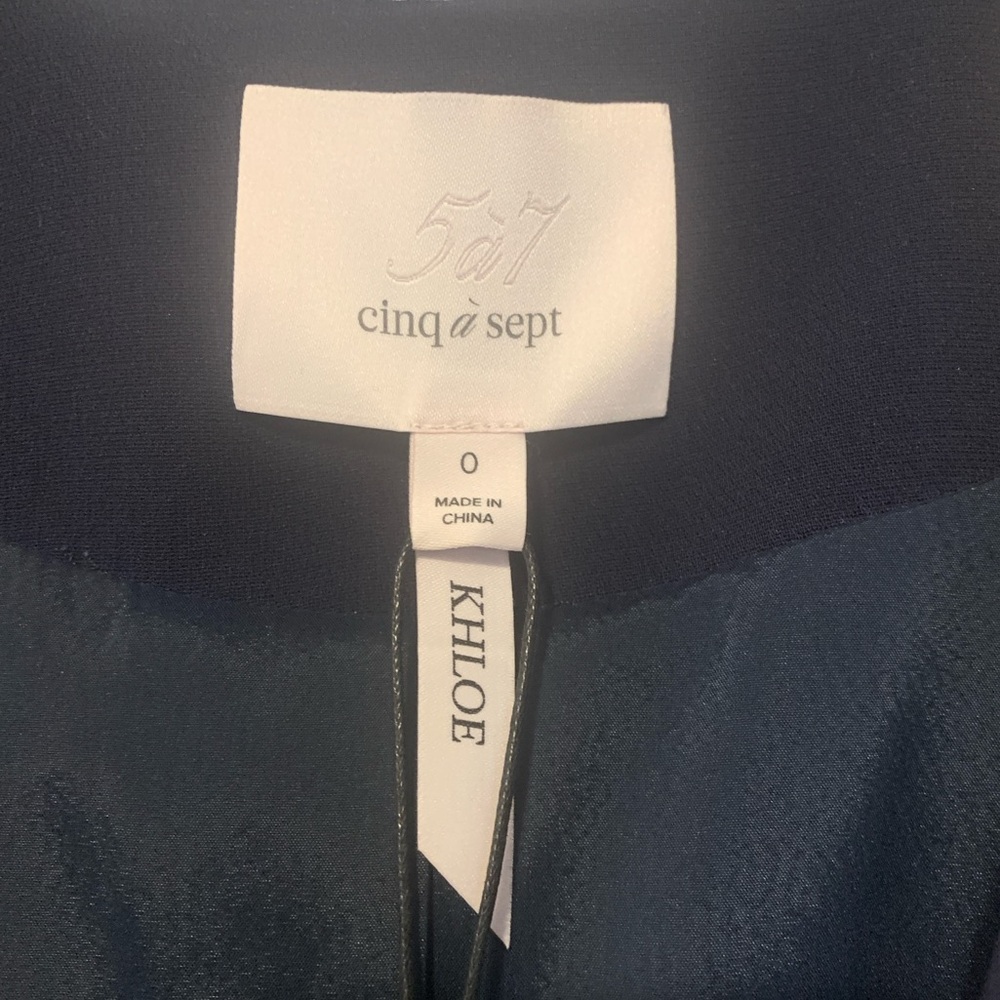 Cinq à Sept Navy Blazer with White Details - Picture 8 of 8